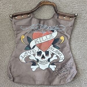 Women's Ed Hardy by Christian Audigier Y2K Love Kills Slowly Hand Tote Bag Purse